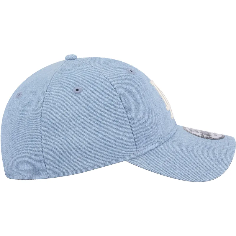 mutzen-gebogen-blau-verstellbares-band-9twenty-washed-denim-der-los-angeles-dodgers-mlb-von-new-era