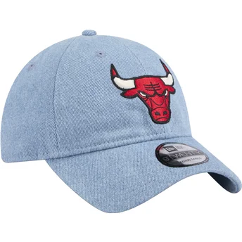 Regulowana niebieska czapka z daszkiem 9TWENTY Washed Denim Chicago Bulls NBA od New Era