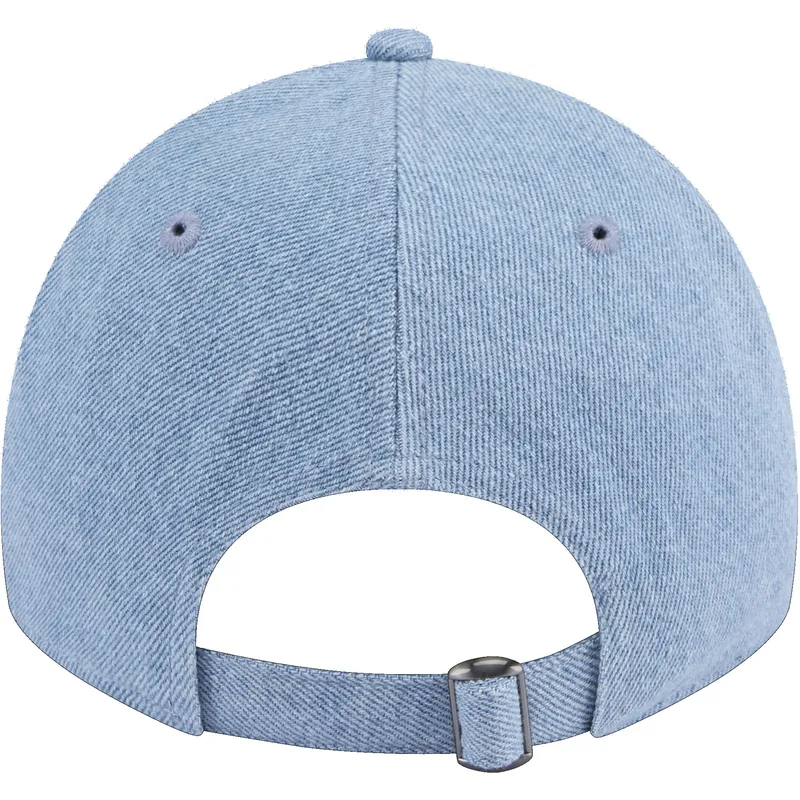 mutzen-gebogen-blau-verstellbares-band-9twenty-washed-denim-der-los-angeles-lakers-nba-von-new-era