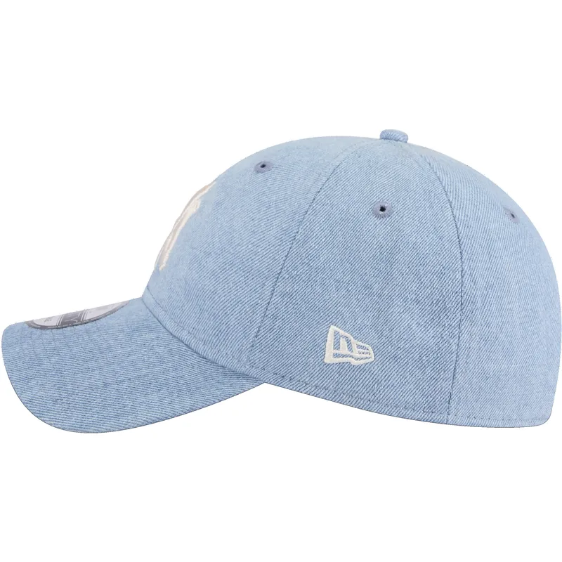 mutzen-gebogen-blau-verstellbares-band-9twenty-washed-denim-der-new-york-yankees-mlb-von-new-era