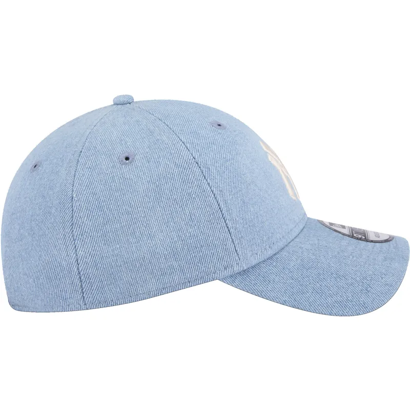 mutzen-gebogen-blau-verstellbares-band-9twenty-washed-denim-der-new-york-yankees-mlb-von-new-era