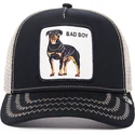 truckerkeps-svart-och-vit-hund-rottweiler-bad-boy-the-baddest-boy-the-farm-fran-goorin-bros