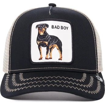 Gorra trucker negra y blanca perro rottweiler Bad Boy The Baddest Boy The Farm de Goorin Bros.