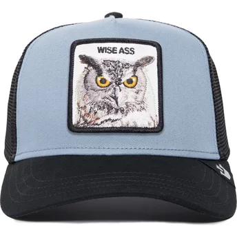 Casquette trucker bleue et noire hibou Wise Ass Owl The Farm Premium Goorin Bros.