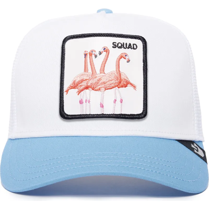 goorin-bros-squad-the-farm-premium-vit-och-bla-flamingo-truckerkeps
