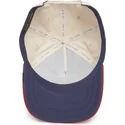 gorra-curva-azul-marino-beige-y-roja-snapback-gallo-cock-all-american-rooster-100-the-farm-all-over-canvas-de-goorin-bros