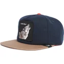 cappello-piatto-blu-navy-e-marrone-snapback-lupo-lone-wolf-one-pack-the-farm-flats-di-goorin-bros