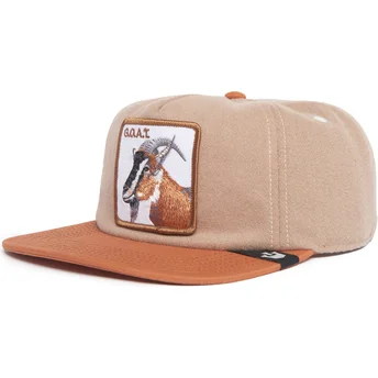 Gorra plana marrón snapback cabra G.O.A.T. Alpine Base The Farm Flats de Goorin Bros.