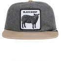 gorra-plana-gris-y-marron-snapback-oveja-black-sheep-flock-mountain-the-farm-flats-de-goorin-bros