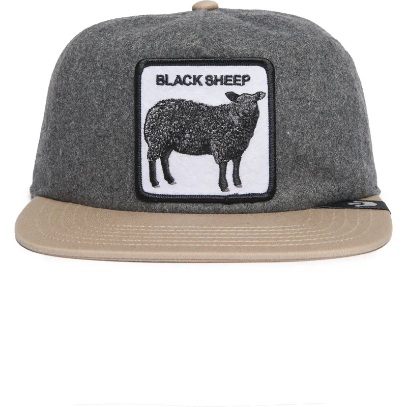berretto-piatto-grigio-e-marrone-snapback-pecora-black-sheep-flock-mountain-the-farm-flats-di-goorin-bros