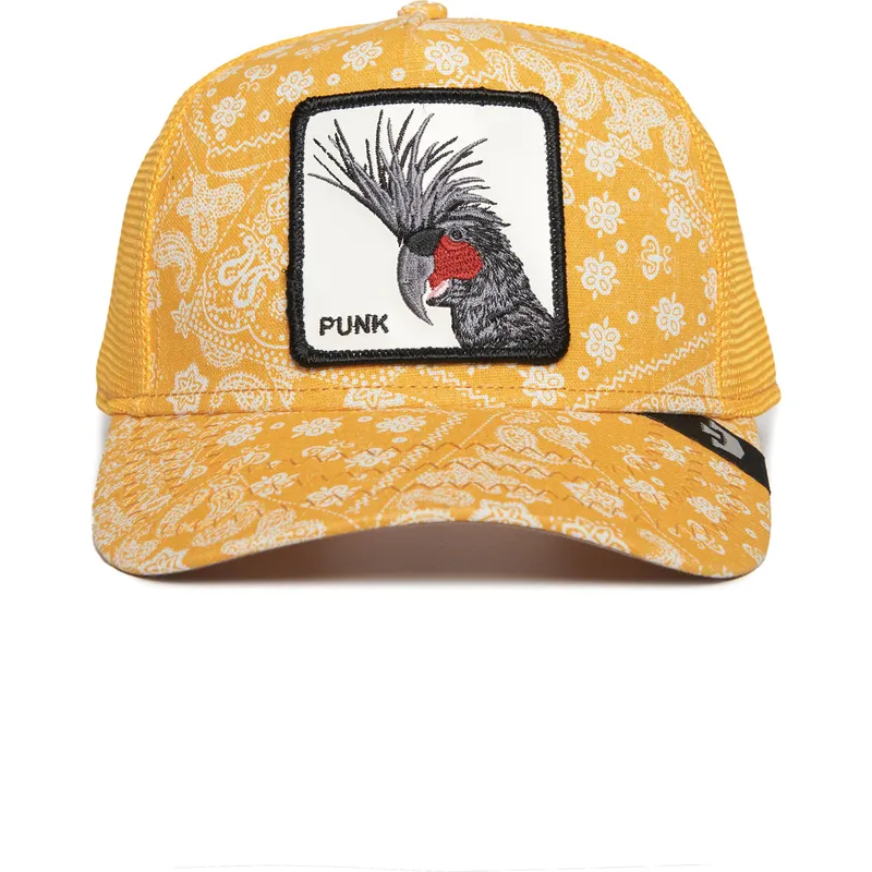 trucker-cap-gelb-vogel-punk-spray-paint-arch-the-farm-paisley-von-goorin-bros