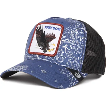 Gorra trucker azul marino águila Freedom A the W in a D The Farm Paisley de Goorin Bros.