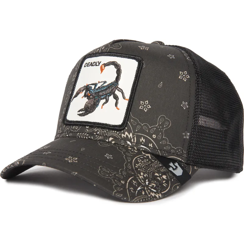 trucker-cap-schwarz-skorpion-deadly-diamonds-and-pearls-the-farm-paisley-von-goorin-bros