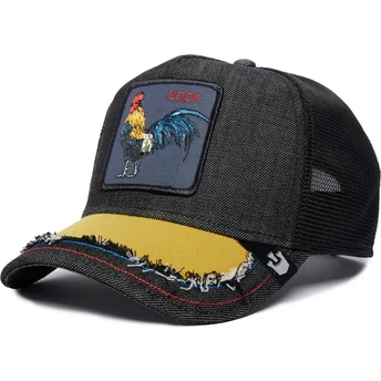 Czarna czapka trucker z kogutem Silky Cock The Farm Silky Roots od Goorin Bros.