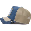 cappellino-trucker-blu-e-beige-coniglio-tricky-silky-rabbit-the-farm-silky-roots-di-goorin-bros