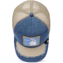 gorra-trucker-azul-y-beige-conejo-tricky-silky-rabbit-the-farm-silky-roots-de-goorin-bros