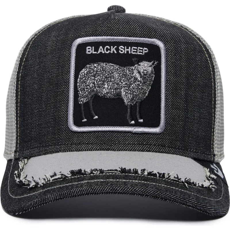cappellino-trucker-nero-e-grigio-pecora-silky-sheep-the-farm-silky-roots-di-goorin-bros