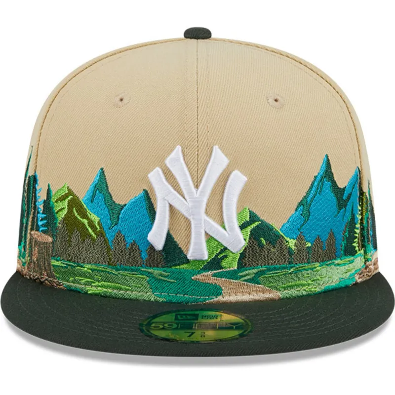 gorra-plana-marron-y-verde-ajustada-59fifty-team-landscape-de-new-york-yankees-mlb-de-new-era
