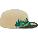 casquette-plate-marron-et-verte-ajustee-59fifty-team-landscape-new-york-yankees-mlb-new-era