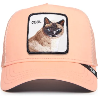 Rosa truckerkeps med katt Cool Cat The Farm Premium från Goorin Bros.