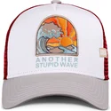 cappellino-trucker-bianco-rosso-e-grigio-stupid-wave-hft-di-coastal