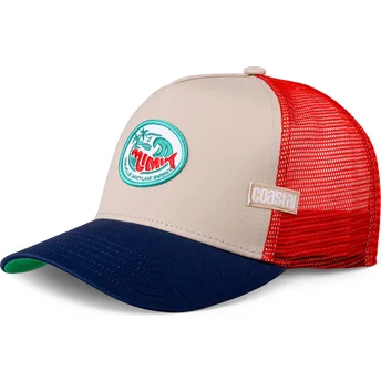 Gorra trucker beige, roja y azul marino Mimik Sandylane HFT de Coastal