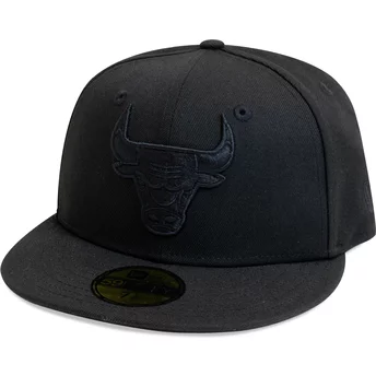 Casquette plate noire ajustée avec logo noir 59FIFTY Essential Chicago Bulls NBA New Era