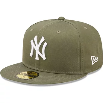 Casquette plate verte ajustée 59FIFTY League Essential New York Yankees MLB New Era