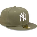 grune-angepasste-59fifty-league-essential-flat-cap-der-new-york-yankees-mlb-von-new-era