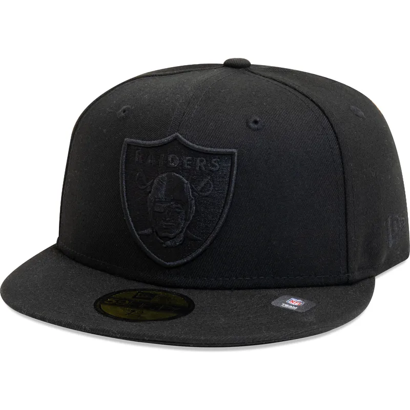 svart-platt-keps-med-svart-logo-59fifty-essential-fran-las-vegas-raiders-nfl-av-new-era