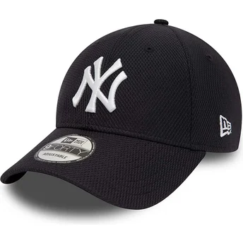 New York Yankees MLB 9FORTY Diamond Era Essential justerbar mörkblå böjd keps från New Era