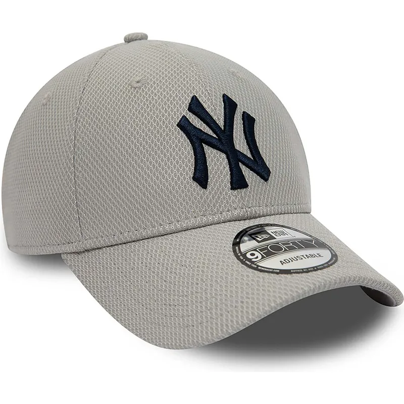 mutzen-gebogen-grau-verstellbares-band-9forty-diamond-era-essential-der-new-york-yankees-mlb-von-new-era