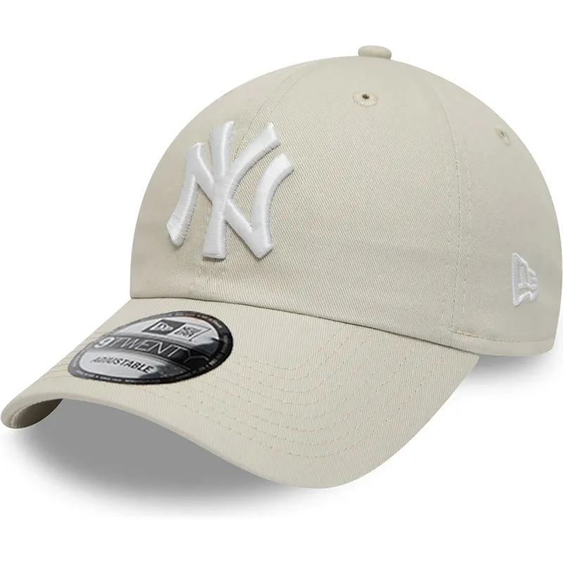 beige-justerbar-kurvkeps-9twenty-league-essential-new-york-yankees-mlb-fran-new-era