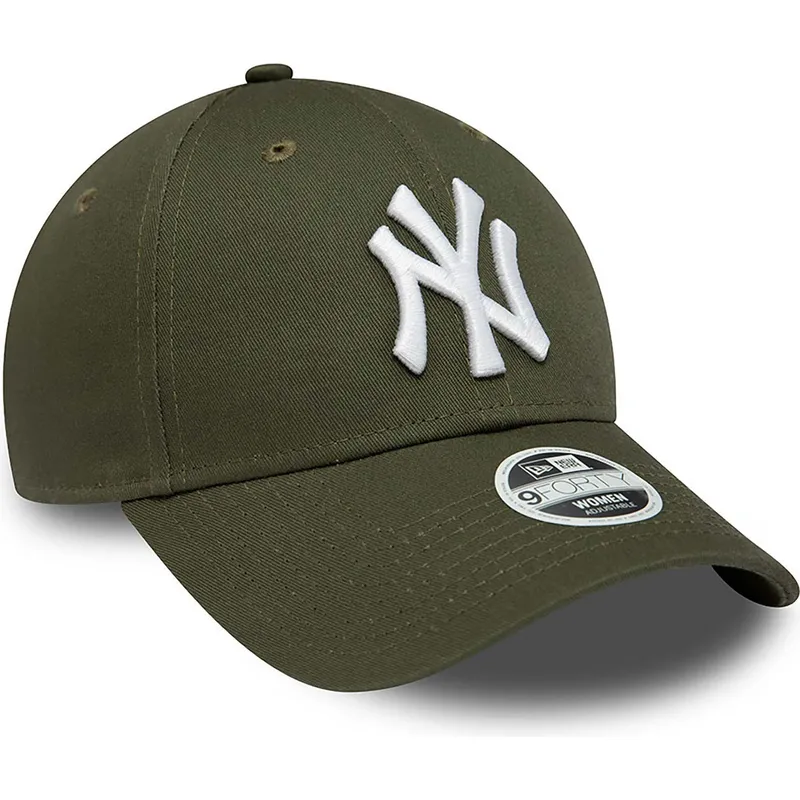 cappellino-curvo-verde-regolabile-da-donna-9forty-league-essential-dei-new-york-yankees-mlb-di-new-era