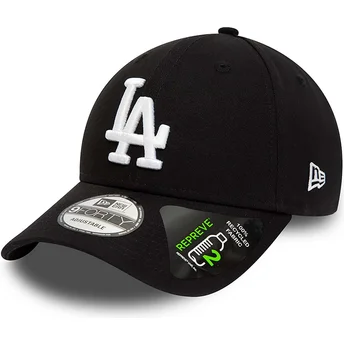 Gorra curva negra ajustable 9FORTY REPREVE League Essential de Los Angeles Dodgers MLB de New Era