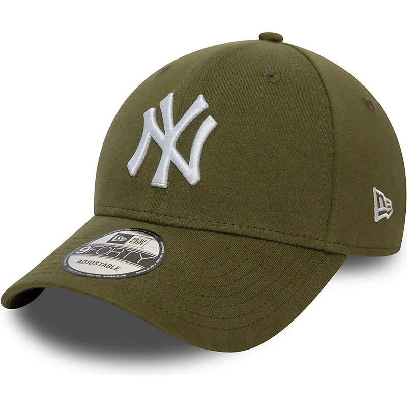 mutzen-gebogen-grun-verstellbares-band-9forty-jersey-essential-der-new-york-yankees-mlb-von-new-era