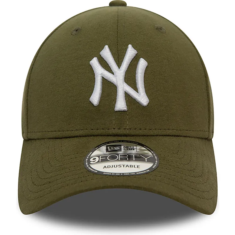 mutzen-gebogen-grun-verstellbares-band-9forty-jersey-essential-der-new-york-yankees-mlb-von-new-era