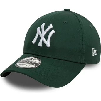 Cappellino con visiera curva verde scuro regolabile 9FORTY League Essential di New York Yankees MLB di New Era