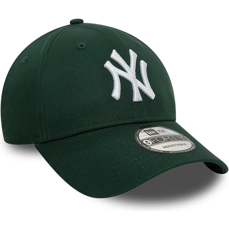 ciemnozielona-regulowana-czapka-z-zakrzywionym-daszkiem-9forty-league-essential-new-york-yankees-mlb-new-era