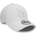 vit-justerbar-kurvad-keps-med-vit-logotyp-9forty-league-essential-fran-los-angeles-dodgers-mlb-av-new-era