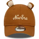 new-era-9forty-script-animal-verstellbare-braune-kinderkappe-mit-gebogenem-schirm