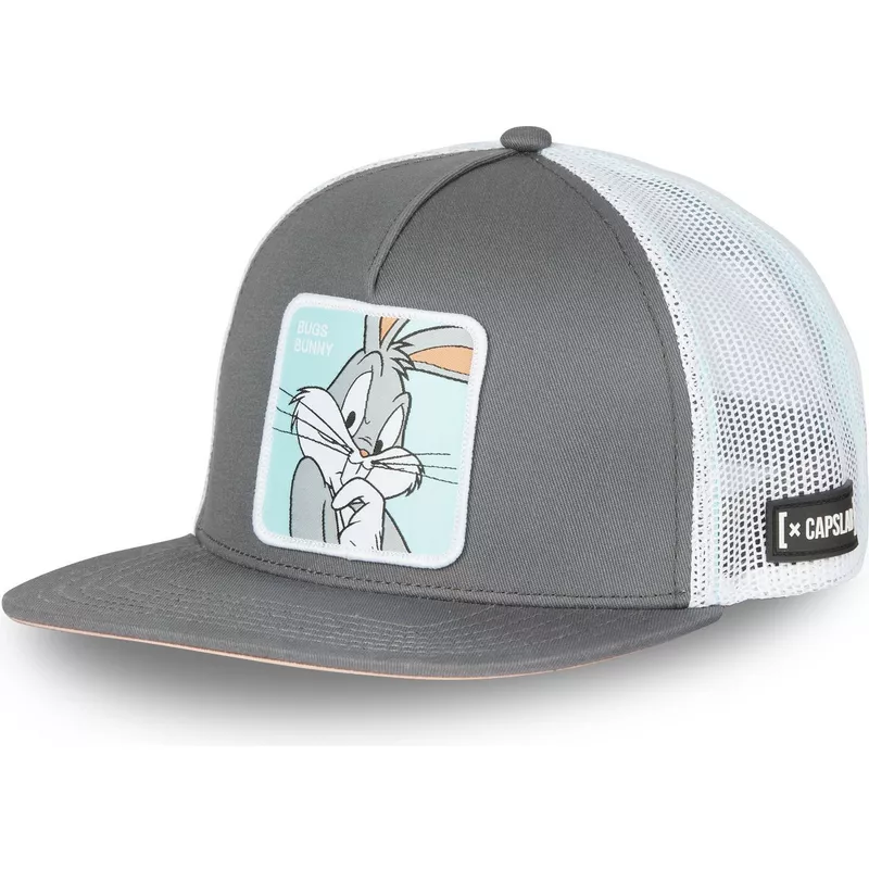 casquette-plate-trucker-grise-bugs-bunny-loo8-bug-looney-tunes-capslab