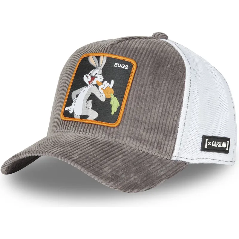 capslab-looney-tunes-bugs-bunny-bug6-braune-und-weisse-trucker-kappe