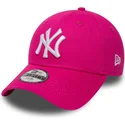 rozowa-zakrzywiona-regulowana-czapka-dziecieca-9forty-essential-new-york-yankees-mlb-od-new-era