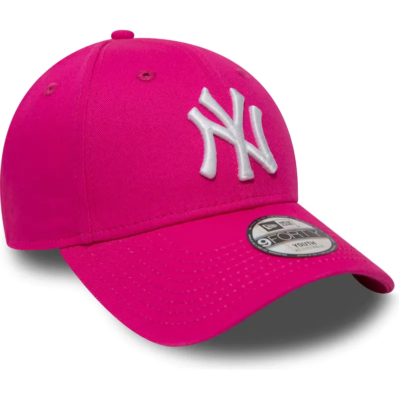 rozowa-regulowana-czapka-z-daszkiem-dla-chlopca-9forty-essential-new-york-yankees-mlb-new-era