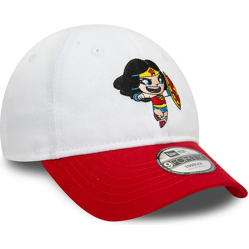 weisse-und-rote-verstellbare-curved-cap-fur-kinder-von-wonder-woman-dc-comics-hero-von-new-era