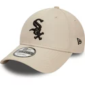 new-era-curved-brim-9forty-league-essential-chicago-white-sox-mlb-beige-adjustable-cap