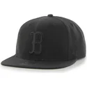 schwarze-snapback-kappe-mit-flachem-schirm-und-schwarzem-boston-red-sox-mlb-logo-von-47-brand-sure-shot
