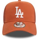 braune-trucker-kappe-a-frame-league-essential-der-los-angeles-dodgers-mlb-von-new-era