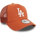 braune-trucker-kappe-a-frame-league-essential-der-los-angeles-dodgers-mlb-von-new-era